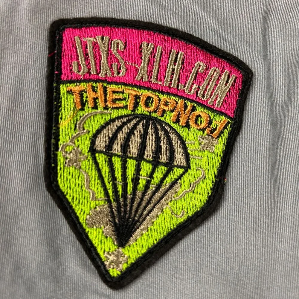 Hayden Los Angeles Gray Bomber Jacket Military Patches Size M NWT